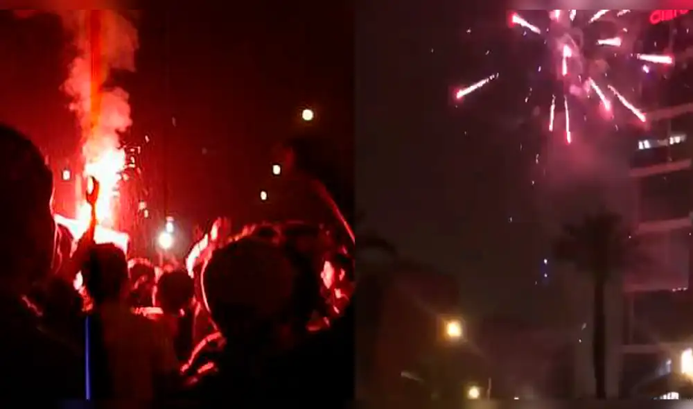Perú vs. Nueva Zelanda: hinchas reventaron fuegos artificiales frente al hotel de los "All Whites"[VIDEOS]