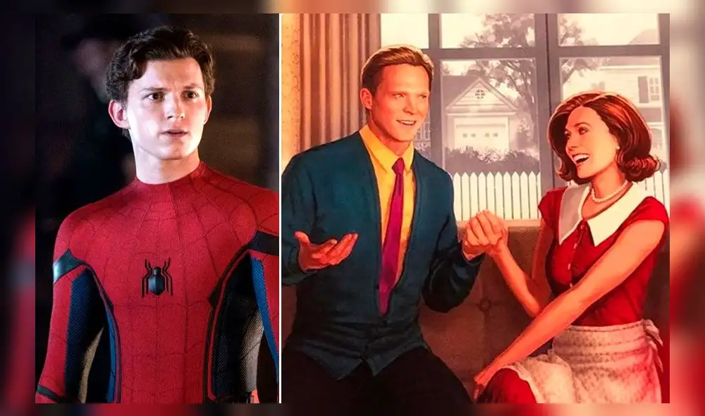 Tom Holland en planes para estar en WandaVision. Créditos: composición