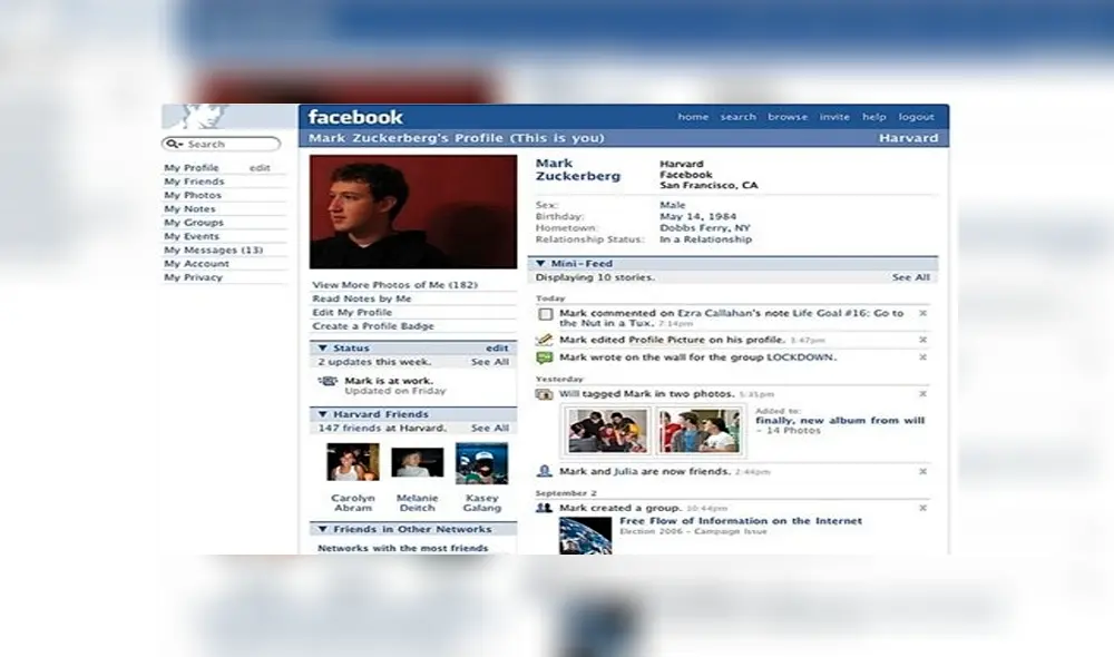 Facebook: red social de Mark Zuckerberg cumple 15 años y así fue su evolución [FOTOS]