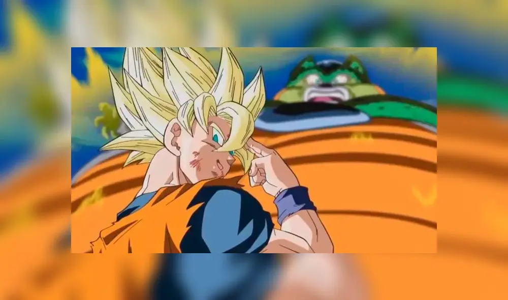 Gokú a segundos de sacrificarse por salvar el planeta.