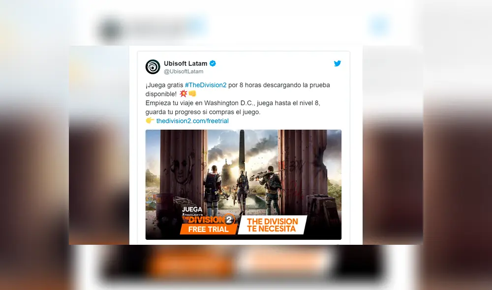 Ubisoft anunció la promoción en redes sociales.