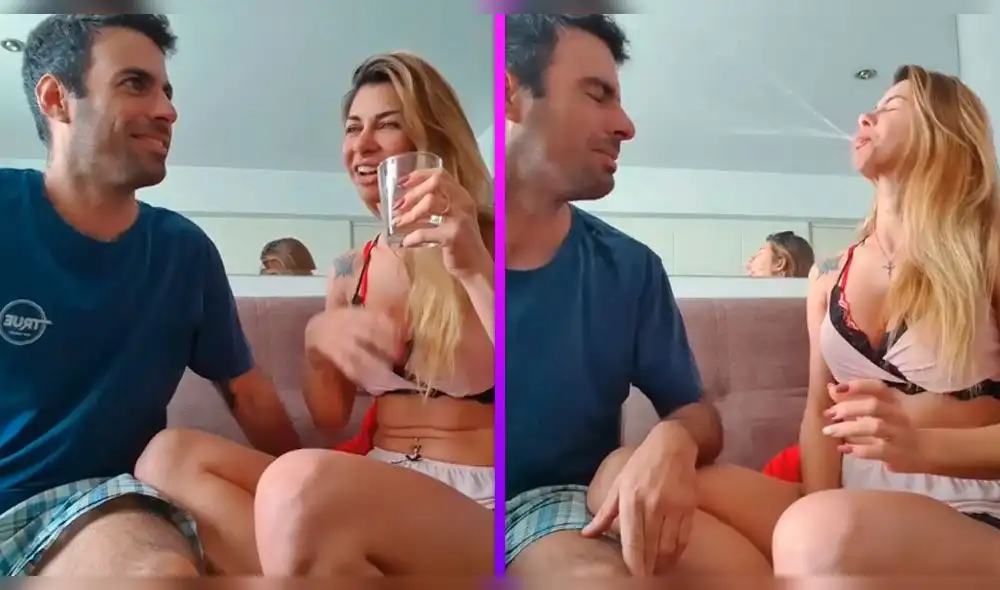 La pareja de la argentina pasó un incómodo momento mientras jugaban a imitar animales marinos.