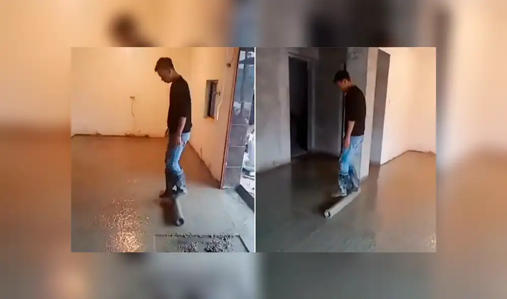 YouTube Viral: Albañil sorprende a todos al realizar su trabajo con impresionante truco