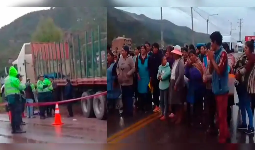 Cusco: Pobladores bloquearon vía donde niña de 4 años fue atropellada por tráiler [FOTOS]