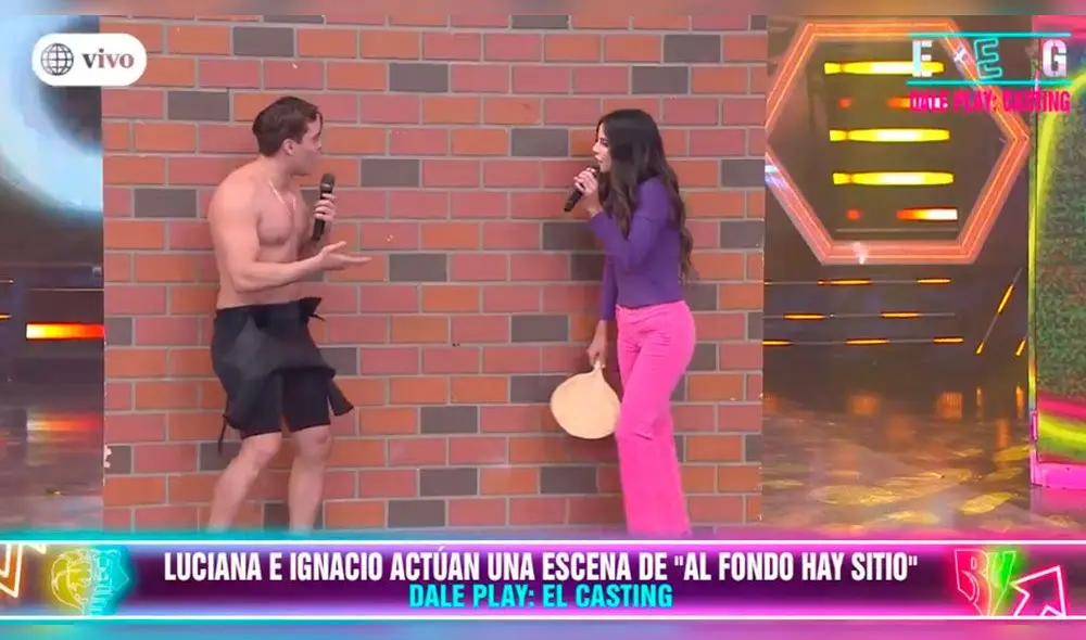 Durante la emisión de Esto es guerra, Luciana Fuster e Ignacio Baladán se convirtieron en ‘Grace’ y ‘Nicolás’ para escenificar una fuerte discusión. Foto: captura América TV Durante la emisión de Esto es guerra, Luciana Fuster e Ignacio Baladán se convirtieron en ‘Grace’ y ‘Nicolás’ para escenificar una fuerte discusión. Foto: captura América TV