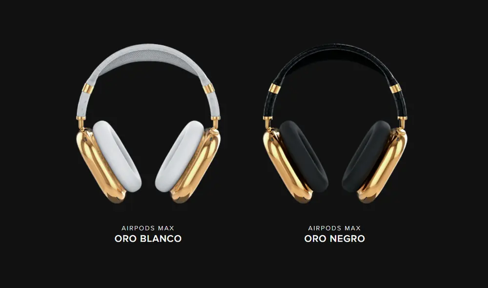 La edición especial de los AirPods Max están disponibles en color blanco y negro. Foto: Caviar