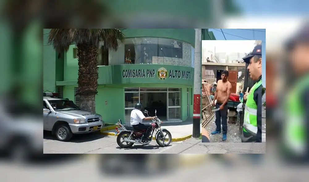 Arequipa. Hombre completamente fuera de control solo pudo ser controlado por los agentes del orden.
