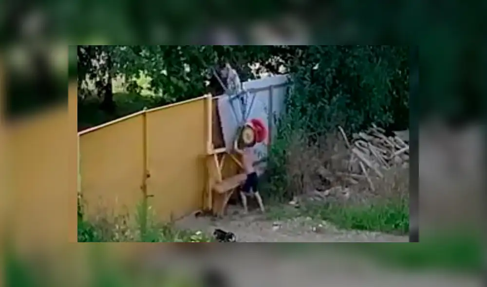 Los chicos querían el pesado objeto para jugar con él, pero no imaginaron que sería tan difícil robársela. Foto: captura.