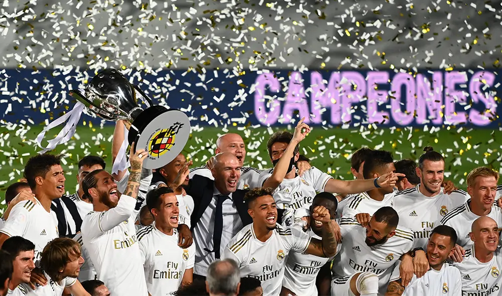 El Real Madrid venció 2-1 al Villarreal y se consagró campeón de LaLiga. | Foto: AFP