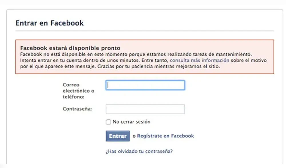 Facebook: ¿Qué es el código de error 2 que no permitiría iniciar sesión en la red social? Facebook: ¿Qué es el código de error 2 que no permitiría iniciar sesión en la red social?