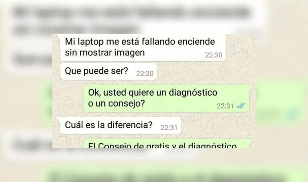 WhatsApp: pide ayuda a técnico para que arregle gratis su laptop, pero fue 'troleado' [FOTOS]