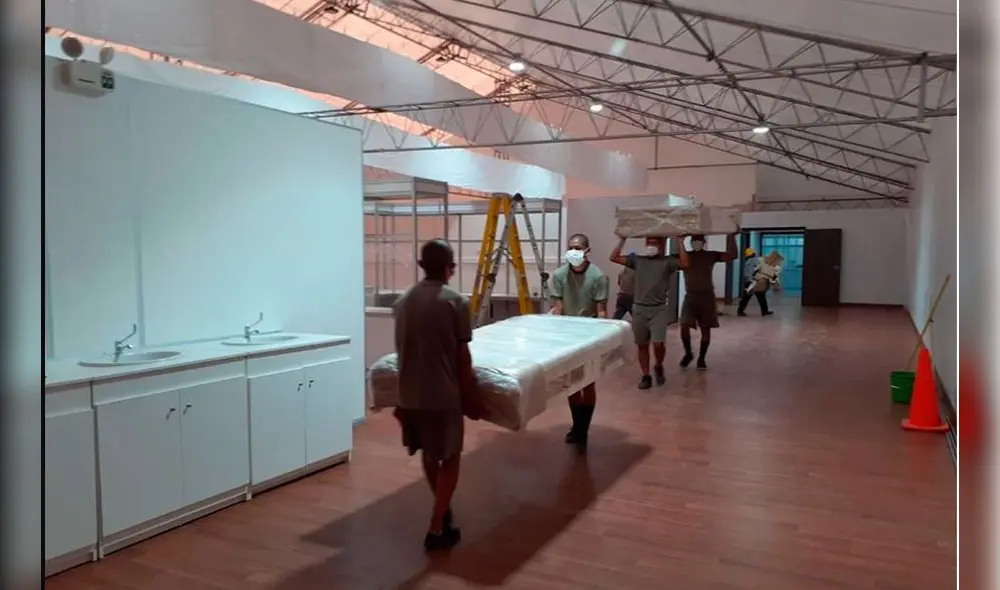 Los trabajos en el hospital temporal de La Victoria avanzan para ampliar la atención en salud.