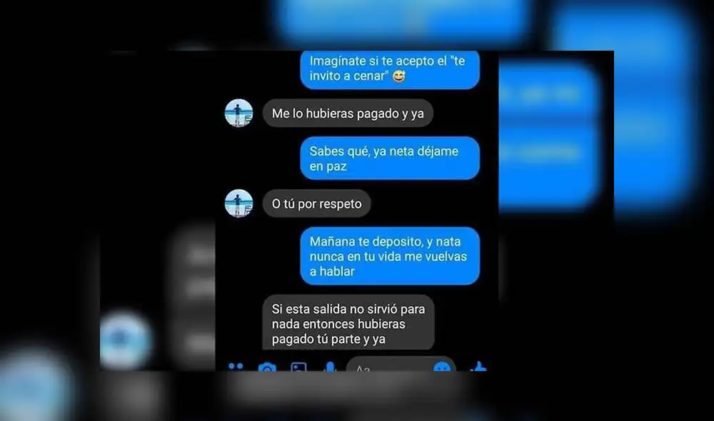 Facebook Messenger: Lo mandan a la 'friendzone' y se venga cobrándole la cuenta de la cita [FOTOS]