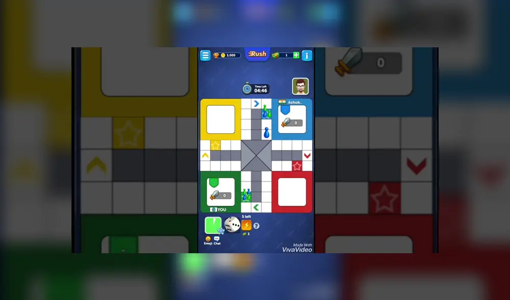El objetivo del modo 'rush' de Ludo Club es comer más fichas que tus rivales. Foto: Captura.