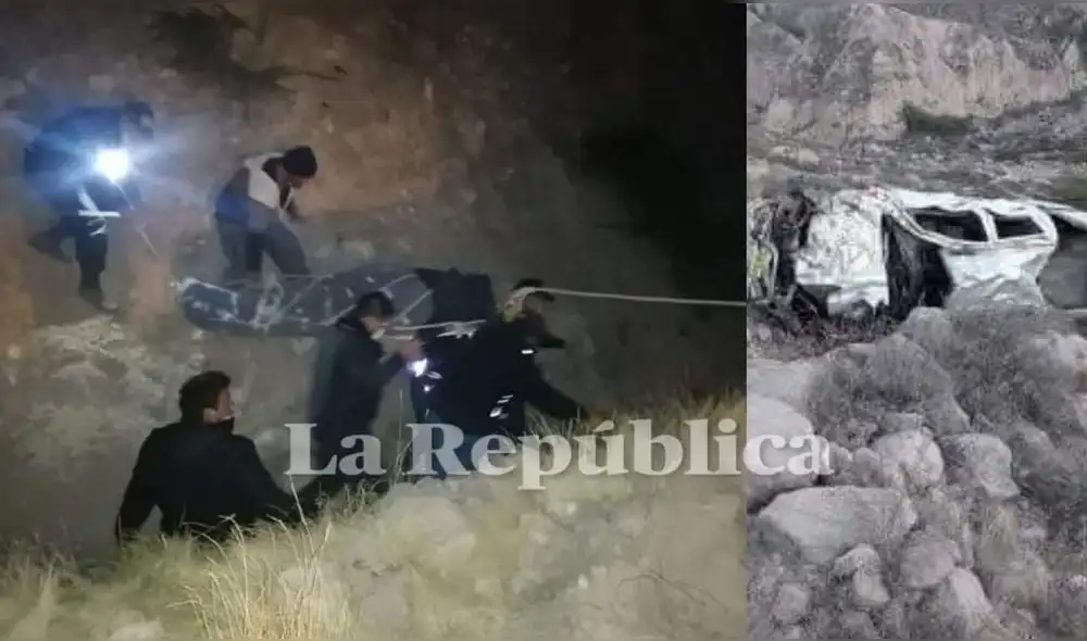 Arequipa. Trabajadores del Gobierno Regional salvaron de morir luego de un despiste. Arequipa. Trabajadores del Gobierno Regional salvaron de morir luego de un despiste.