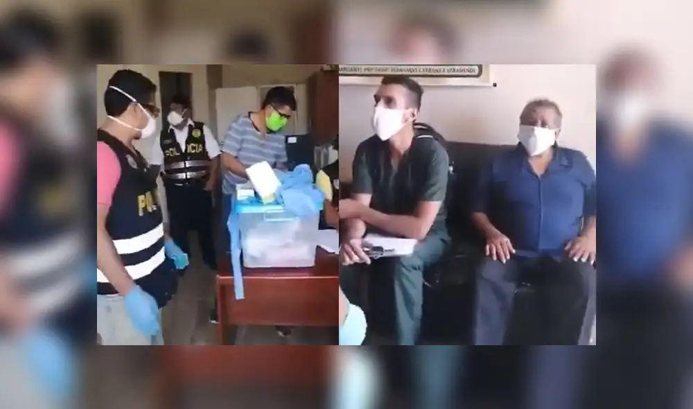 Ambos intervenidos alegaron ser profesionales de la salud, sin embargo, presentaron sus acreditaciones. (Foto: Captura de video / Policía Nacional)