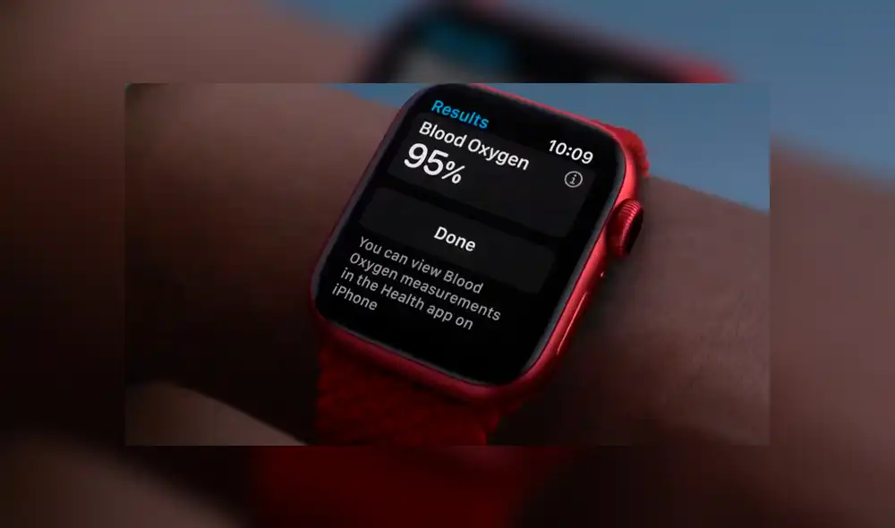 El Apple Watch Series 6 llega equipado con un nuevo sensor para medir el oxígeno en sangre. | Foto: Apple