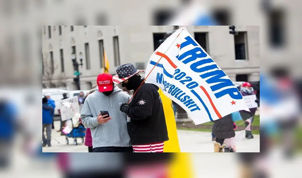 La mayoría de los protestantes eran seguidores del presidente Trump. Foto: EFE La mayoría de los protestantes eran seguidores del presidente Trump. Foto: EFE