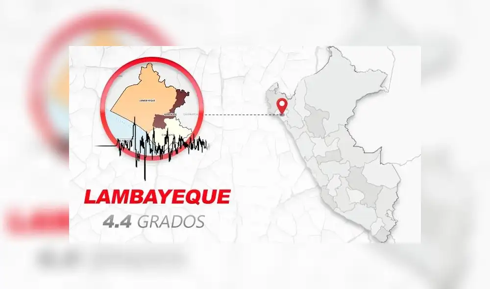 Lambayeque: se registra temblor de 4.4 de magnitud