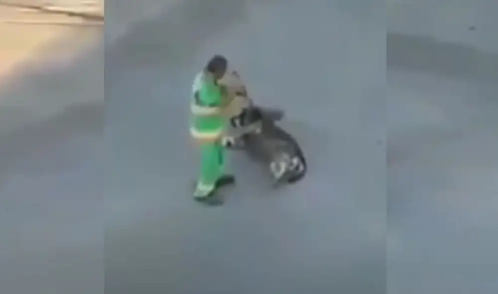 Desliza hacia la izquierda para ver más imágenes de este noble acto ocurrido en las calles de Colombia. Foto: captura de YouTube