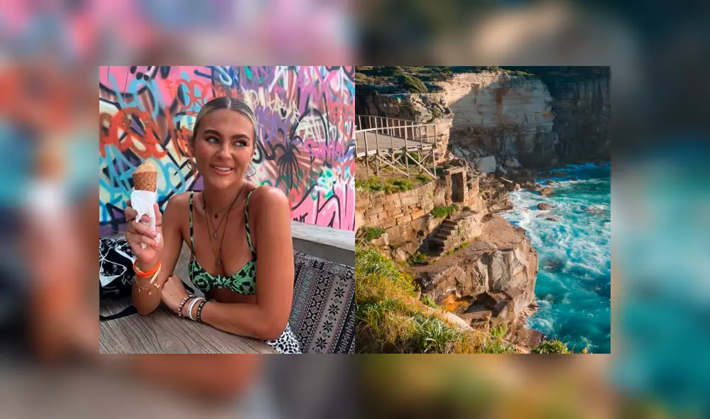 Madalyn Davis intentó tomarse una foto antes de caer del acantilado. (Foto: composición)