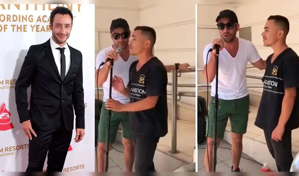 Luciano Pereyra emocionó a fans al cantar con artista callejero