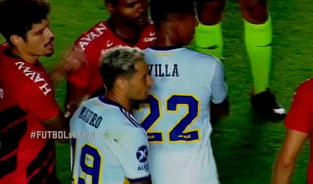 Marcone y CIttadini se agarraron a golpes tras una dura falta del jugador 'Xeneize'. Foto: ESPN Marcone y CIttadini se agarraron a golpes tras una dura falta del jugador 'Xeneize'. Foto: ESPN