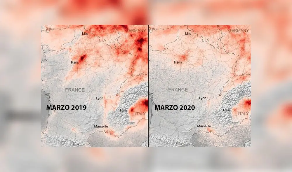 El satélite de la Agencia Espacial Europea revela una notable caída en la contaminación durante la pandemia de COVID-19. El satélite de la Agencia Espacial Europea revela una notable caída en la contaminación durante la pandemia de COVID-19.