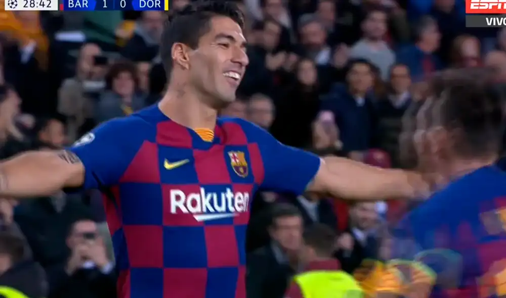 Luis Suárez anotó el primer gol del partido tras una asistencia de Lionel Messi. | Foto: ESPN Luis Suárez anotó el primer gol del partido tras una asistencia de Lionel Messi. | Foto: ESPN