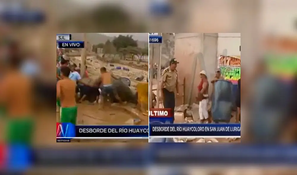 Policías se enfrentan a pobladores que buscaban recuperar objetos del huaico |VIDEO Policías se enfrentan a pobladores que buscaban recuperar objetos del huaico |VIDEO