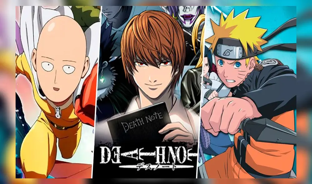 One punch man, Death note, Naruto One punch man, Death note, Naruto