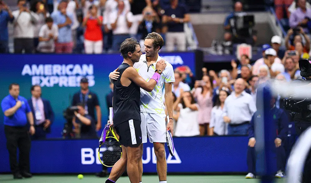 Rafael Nadal, tras cuatro horas y 50 minutos, venció a Daniil Medvedev y se coronó campeón del US Open 2019. | Foto: AFP