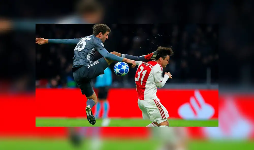 La criminal falta de Thomas Müller que le costó la roja en la Champions League [VIDEO]