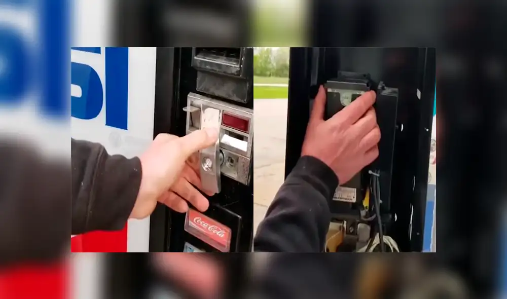 Un video viral muestra el tesoro que encontraron dos hombre al revisar una máquina expendedora abandonada.