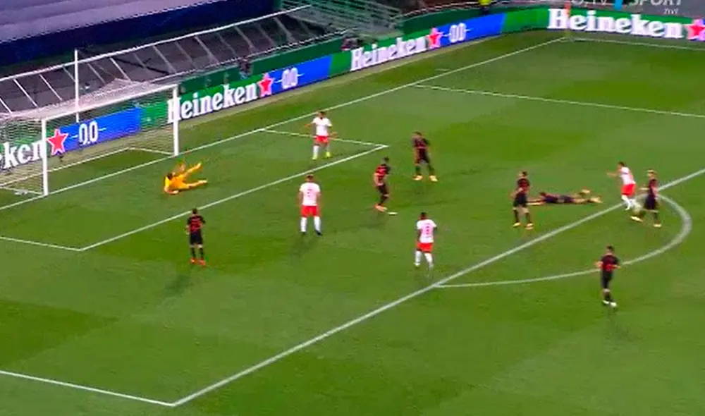 Gol de Tyler Adams en el Atlético Madrid vs. Leipzig. Foto: Captura video OTV Sports