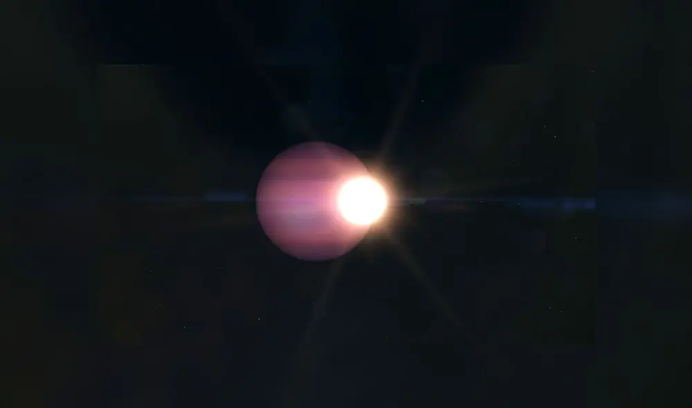Representación del planeta WD 1856 b cerca de la enana blanca. Captura de video: NASA.