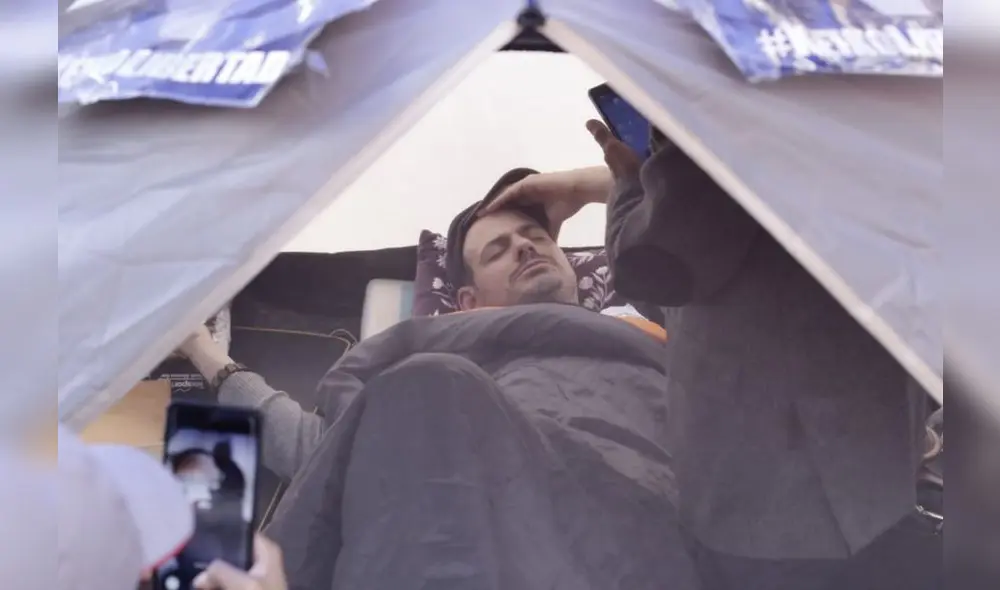 Fujimoristas visitaron a Mark Vito por descompensación en huelga de hambre [FOTOS]