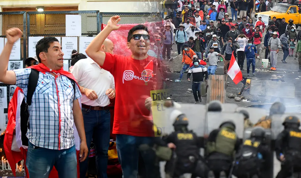 Los enfrentamientos con las fuerzas de seguridad han dejado más de 43 manifestantes y un policía muertos en Perú. Foto: composición LR/AFP/EFE Los enfrentamientos con las fuerzas de seguridad han dejado más de 43 manifestantes y un policía muertos en Perú. Foto: composición LR/AFP/EFE