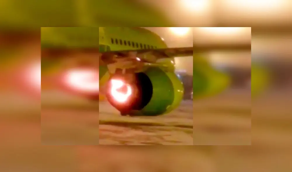 Motor de avión se prende fuego y causa temor en los pasajeros