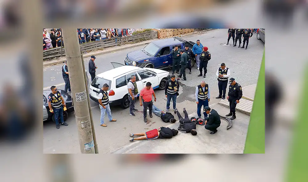 PNP frustra asalto a banco y abate a dos hampones PNP frustra asalto a banco y abate a dos hampones