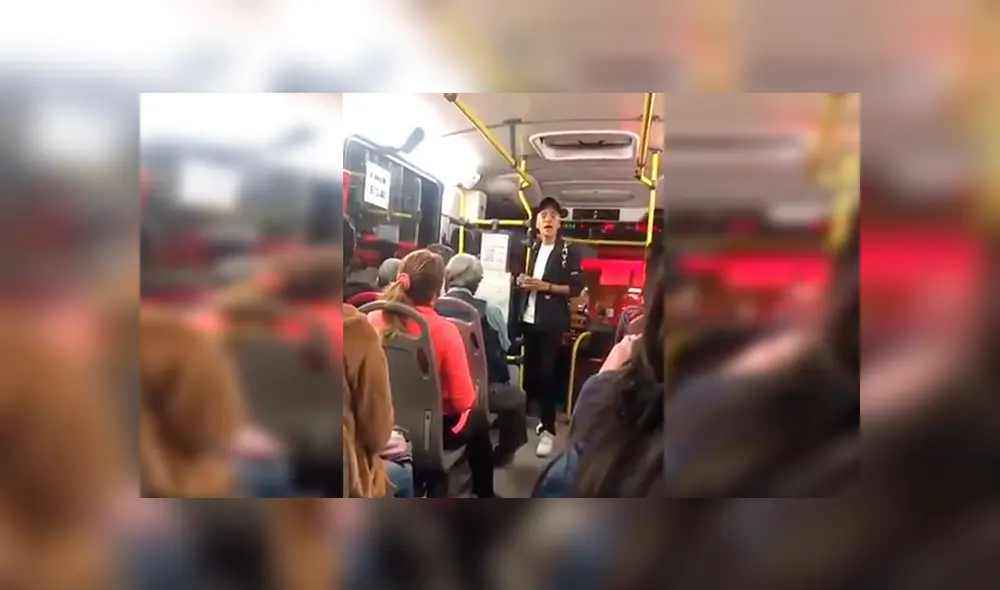 En Facebook, unos pasajeros de un bus quedaron sorprendidos cuando un joven subió para interpretar ‘Rebota’ y ‘Granito de mostaza’.