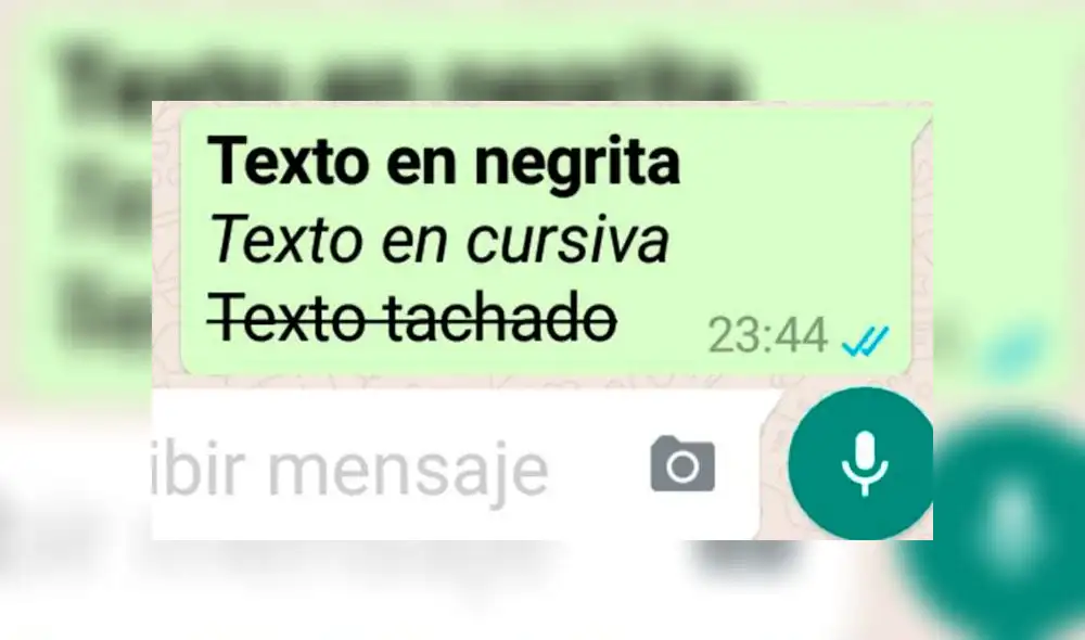 Cómo poner texto en negrita, cursiva, tachado y monoespaciado en WhatsApp