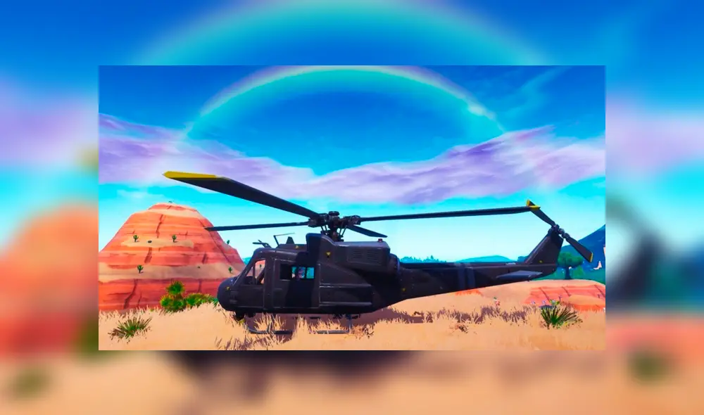 El bug del helicóptero hace que no te afecte ningún tipo de daño, ni siquiera el de la tormenta. Foto: Fortnite.