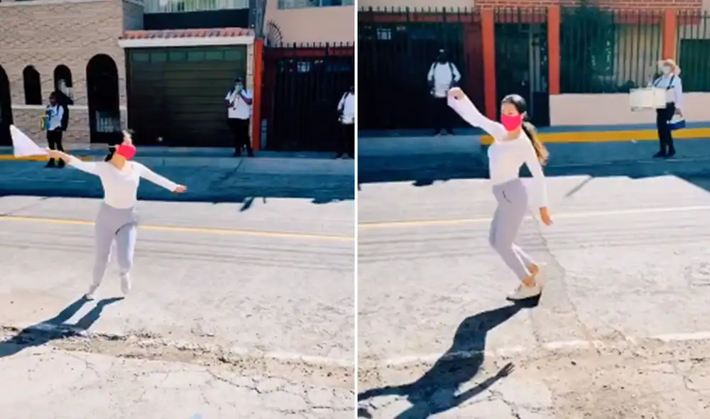 Desliza las imágenes para ver más detalles sobre esta joven que deleitó al ritmo de una marinera norteña en plena calle. (Foto: captura / TikTok)