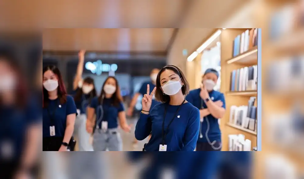 La mascarilla es exclusiva de los trabajadores de Apple. Foto: Instagram / deirdre.at.apple La mascarilla es exclusiva de los trabajadores de Apple. Foto: Instagram / deirdre.at.apple