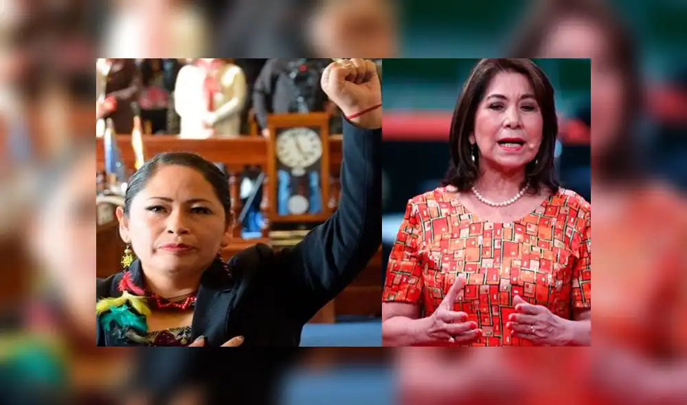 La senadora María Oporto es la primera política de Bolivia que responde a las palabras de Martha Chávez. Foto: composición La senadora María Oporto es la primera política de Bolivia que responde a las palabras de Martha Chávez. Foto: composición