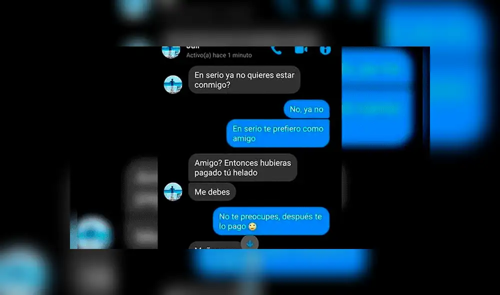 Facebook Messenger: Lo mandan a la 'friendzone' y se venga cobrándole la cuenta de la cita [FOTOS]
