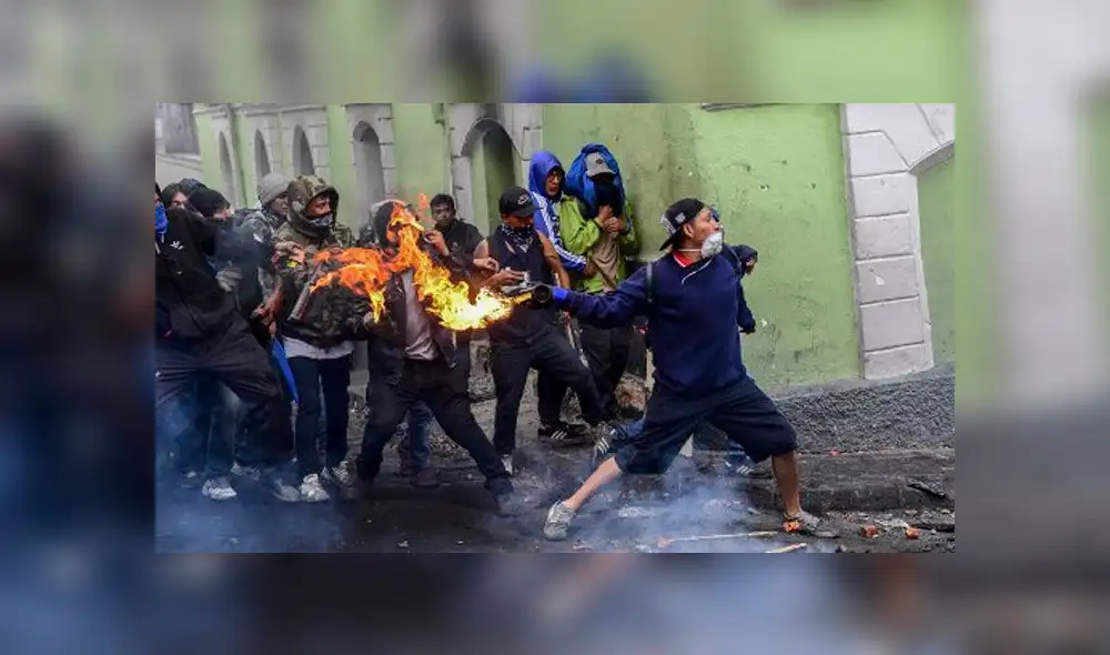 Protestas en Ecuador. Foto: AFP.