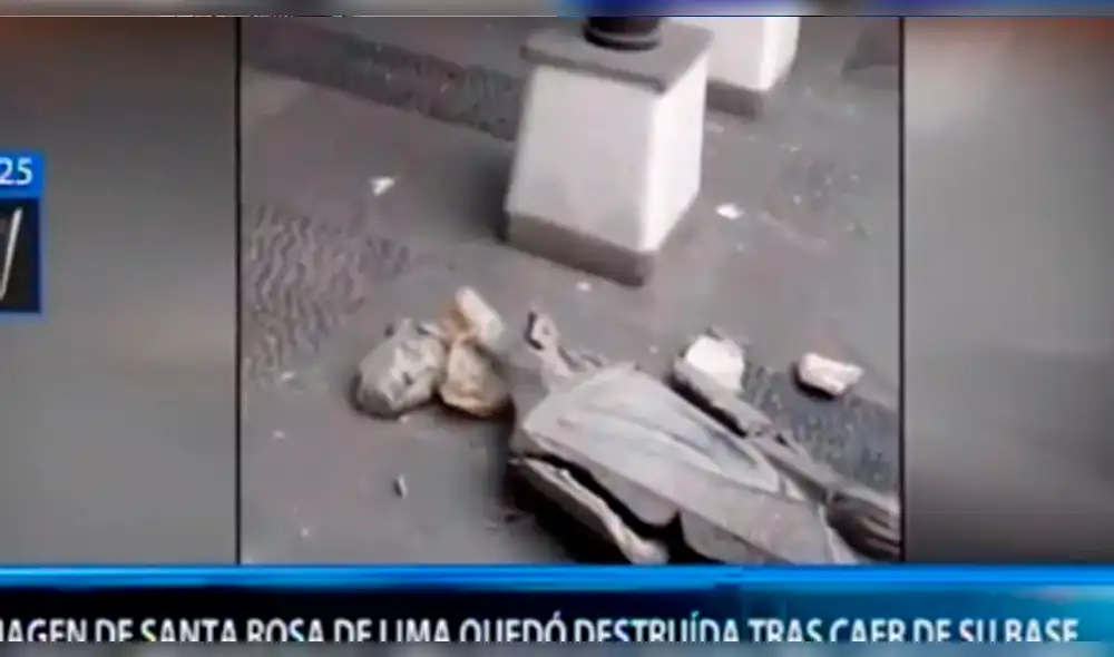 Estatua de Santa Rosa de Lima quedó destruida en santuario [VIDEO]