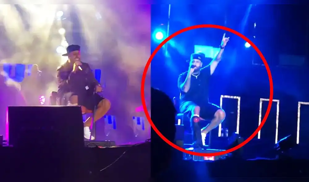 Nicky Jam canta sentado por fuerte lesión en el pie [VIDEO]